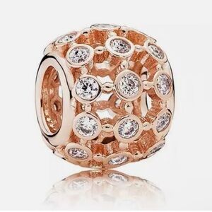 Authentic Pandora Rose Gold Charm Beads with CZ Accents RETIRED